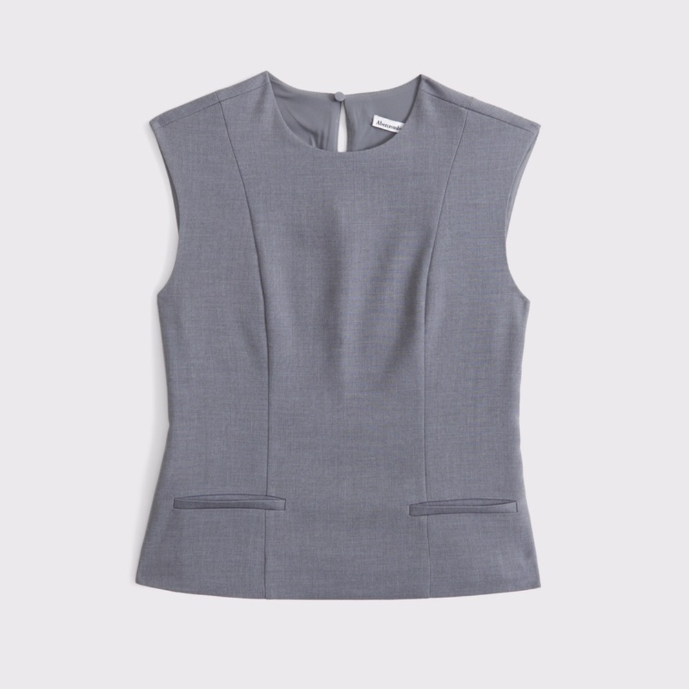 Abercrombie Gray Sleeveless Vest M NWOT
